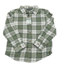 Nové - Khaki-bílá kostkovaná košile PRIMARK