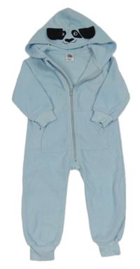 Světlemodrá fleecová kombinéza s kapucí - panda cool&young