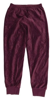 Tmavovínové rebrované zamatové tepláky C&A