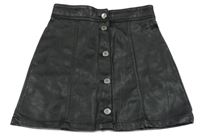 Černá koženková propínací sukně H&M