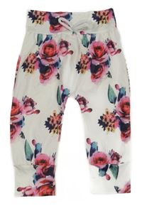 Bílé turecké tepláky s růžemi a mašlí