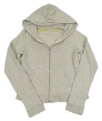 Svetlosivá melírovaná prepínaci mikina s kapucňou H&M