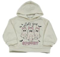 Smetanová oversize s duchy a kapucňou SHEIN