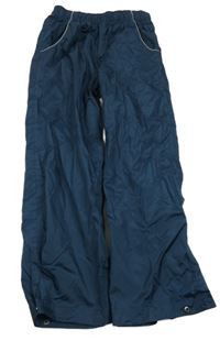 Tmavopetrolejové šušťákové nepromokavé funkčné nohavice crane