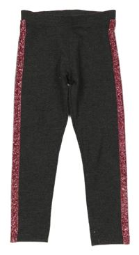 Tmavosivé melírované legíny so trblietavým pruhom Matalan