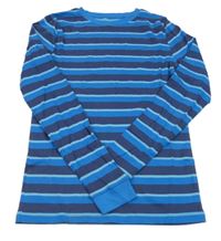 Modro-tmavomodré pruhované pyžamové triko St. Bernard