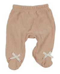 Pudrové žinylkové polodupky s mašľami