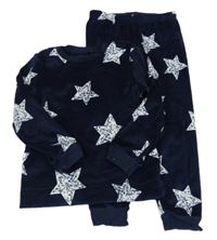 Tmavomodré plyšové pyžamo s hvězdičkamiGeorge