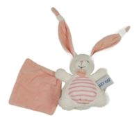 Růžový plyšový usínáček s bílým zajíčkem 