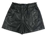 Černé paper bag koženkové kraťasy Nutmeg