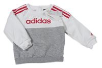 Nové - šedo/melírovano-bílá mikina Adidas