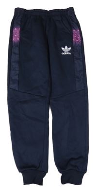Tmavomodré thermo tepláky so srdiečkami Adidas
