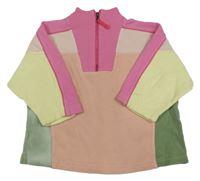 Pudrovo-kaki-citronovo-ružová oversize mikina Next