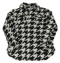 Čierno-svetlosivá vzorovaná vlnená košeľová bunda PRIMARK
