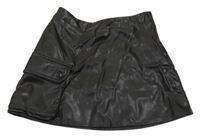 Čierna koženková sukňa s vreckom H&M