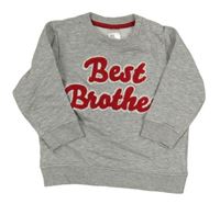 Sivá melírovaná mikina s nápisom H&M