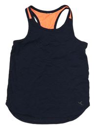 Tmavomodrý melírovaný sportovní top