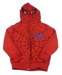 Červená prepínaci mikina s pavučinou a kapucí - Spiderman