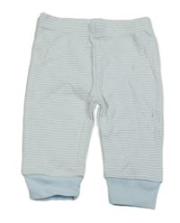 Bielo-svetlomodré pruhované ľahké tepláky