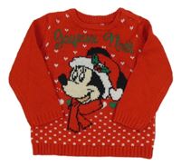 Červený sveter s Mickeym Disney