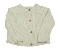 Krémový perforovaný propínací svetr F&F