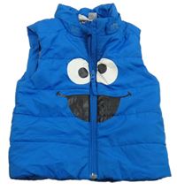 Modrá šušťáková zateplená vesta s Keksíkem - Sezamová ulice H&M