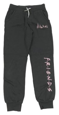 Tmavosivé tepláky s potiskem - Friends Primark