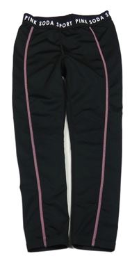 Čierne športové capri legíny Pink Soda