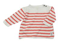 Bielo-korálový ľahký sveter s pruhmi H&M