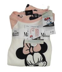 Nové - Bílo-růžové fleecové pyžamo s Minnie Primark