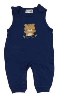 Tmavomodré lehké laclové tepláky s medvědem Ergee