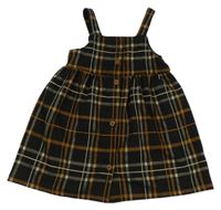 Čierno-hnedo-piesková é kockované prepínaci šaty F&F