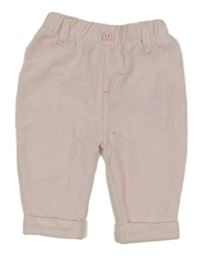 Svetloružové rebrované zamatové tepláky Ergee