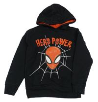 Černá mikina se Spidermanem a kapucí Marvel
