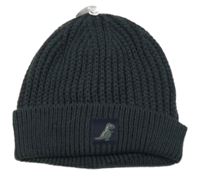 Nové - Antracitová pletená čepice s nášivkou Topolino