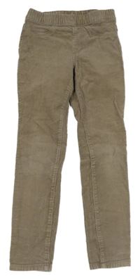 Hnedé menšestrové elastické nohavice H&M