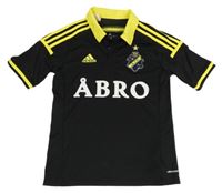 Černé sportovní funkční polo tričko s nášivkou Adidas