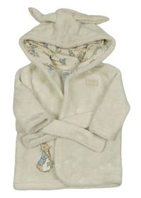 Smetanový chlupatý župan s Králíčkem Petrem a kapucí