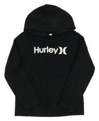 Černá mikina s logem a kapucí Hurley