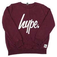 Vínová mikina s logem Hype