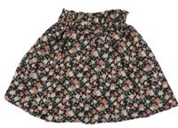 Čierna kvetovaná ľahká sukňa Shein