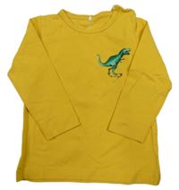 Hořčicové triko s dinosaurem Name it