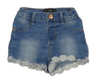 Modré riflové kraťasy s výšivkami Denim Co.