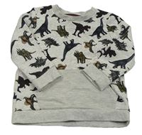Sivá mikina s dinosaurami Nutmeg