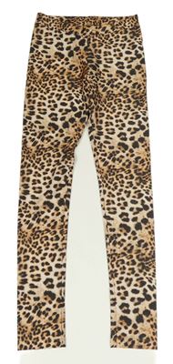 Béžovo-černé leopardí sportovní legíny H&M