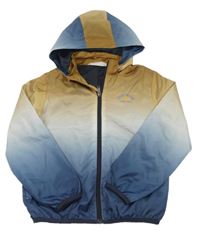 Hnedo-modro-biela šušťáková jesenná bunda s kapucňou H&M