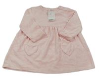 Nové - světlerůžové sametové šaty H&M