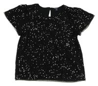 Čierne flitrové podšité tričko Kiabi