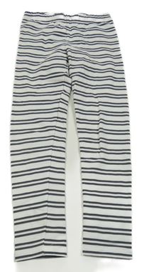 Bílo-šedé pruhované legíny Yigga