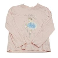 Svetloružové pyžamové tričko s baletkou Primark